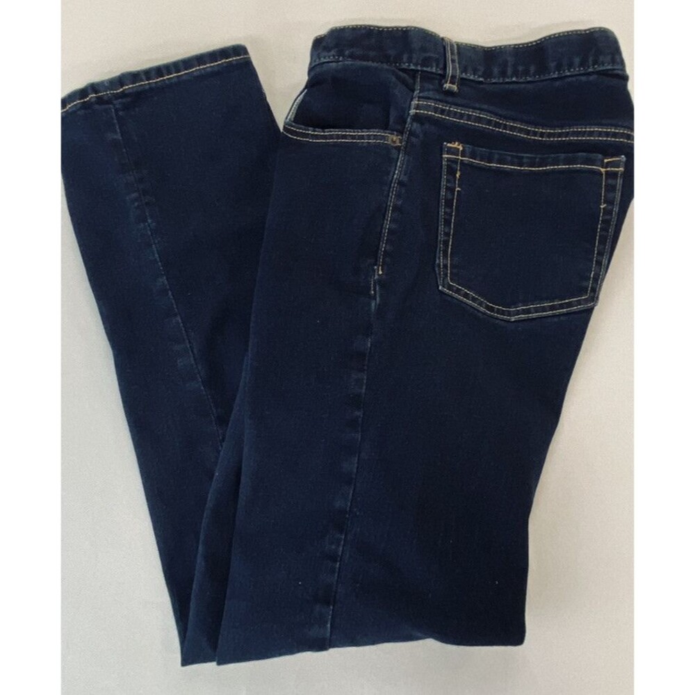 Old Navy Boys Dark Wash Straight Leg Adjustable Waist Denim Blue Jeans 16 Husky